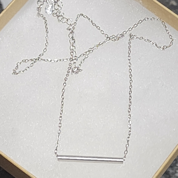 STERLING SILVER BAR NECKLACE - Picture 6 of 8